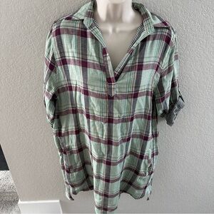 Elan NWT Green Plaid Tunic Dress